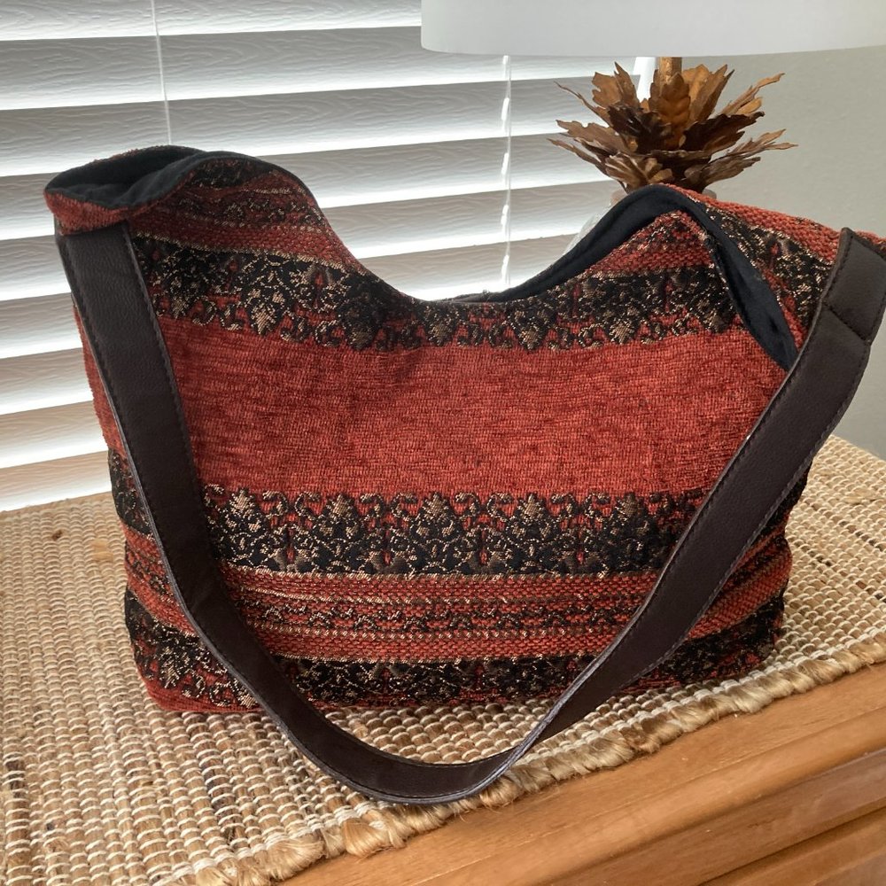 Gold Coast Vintage Tapestry Hobo Handbag